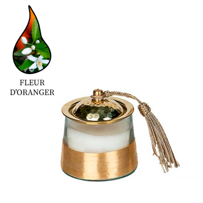 Изображение товара Аромасвеча Nour Bougie Conika Fleur d'orange золото 156 г для интерьера и подарка Изображение товара Аромасвеча Nour Bougie Conika Fleur d'orange золото 156 г для интерьера и подарка