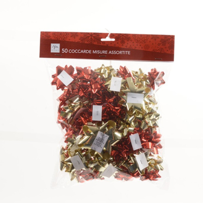 Изображение товара Набор бантов Mercury NY 61115 красно-золотые 50 шт