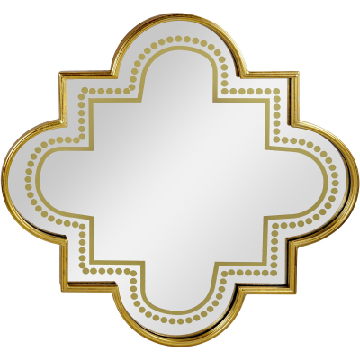 Изображение товара Настенное фигурное зеркало Glasar 76х2,5х76 золотистое металлическое Изображение товара Настенное фигурное зеркало Glasar 76х2,5х76 золотистое металлическое