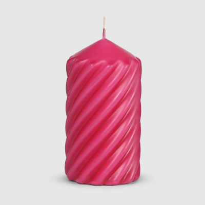 Изображение товара Декоративная витая свеча Home Interiors розовая 6,8х13 см