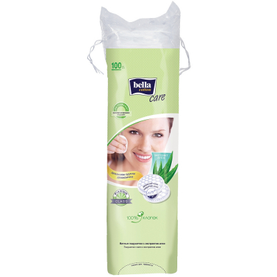 Изображение товара Ватные диски Bella Cotton Care с экстрактом алоэ 100 шт Россия Изображение товара Ватные диски Bella Cotton Care с экстрактом алоэ 100 шт Россия