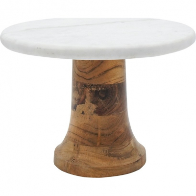 Изображение товара Блюдо для торта Glasar с белым мрамором 25х25х18 см