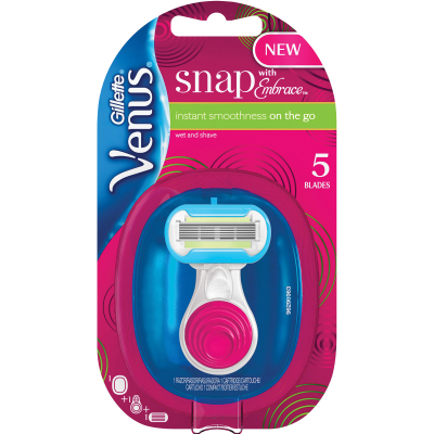 Изображение товара Бритва Gillette Venus Embrace Snap с 1 сменной кассетой для женщин Изображение товара Бритва Gillette Venus Embrace Snap с 1 сменной кассетой для женщин