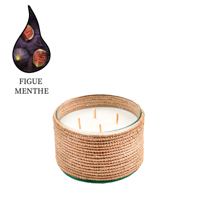 Изображение товара Аромасвеча Nour Bougie Alterna Figue Menthe бежевая 1,75 кг ручная работа