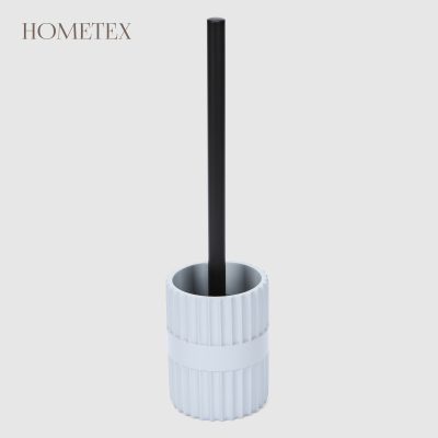 Изображение товара Держатель с ёршиком Hometex Полосы светло-серый для ванной комнаты