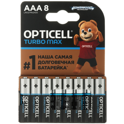 Изображение товара Батарейки Opticell Turbo Max AAA 8 шт щелочные для различных устройств