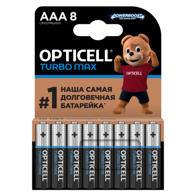 Изображение товара Батарейки Opticell Turbo Max AAA 8 шт щелочные для различных устройств