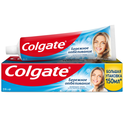 Изображение товара Зубная паста Colgate Бережное отбеливание 150 мл для ежедневного ухода Изображение товара Зубная паста Colgate Бережное отбеливание 150 мл для ежедневного ухода