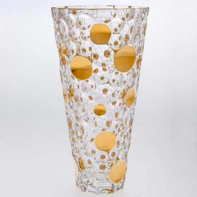 Изображение товара Ваза Bohemia Jihlava Lisboa декор золотые круги 31 см