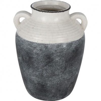 Изображение товара Ваза Glasar с ручками 17х17х23 см керамика черная для интерьера