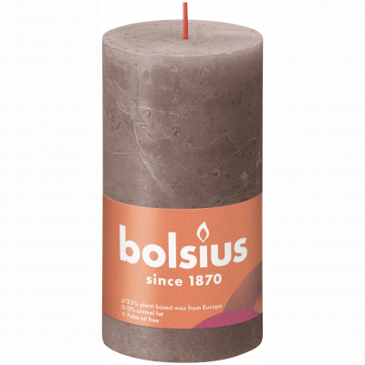 Изображение товара Свеча Bolsius Rustic Shine темно-серая 13х6,8 см декоративная