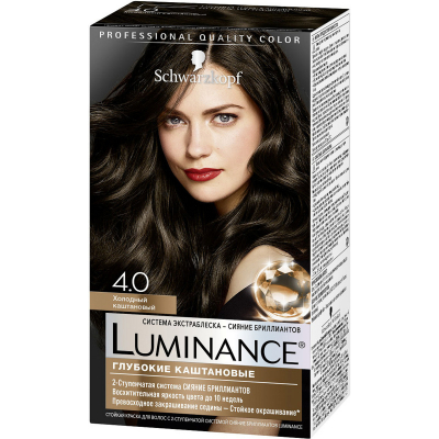 Изображение товара Краска для волос Schwarzkopf Luminance Color 4.0 Холодный каштановый 165 мл Изображение товара Краска для волос Schwarzkopf Luminance Color 4.0 Холодный каштановый 165 мл