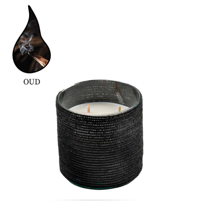 Изображение товара Аромасвеча Nour Bougie Alterna Oud черная 2400 г ручная работа Марокко