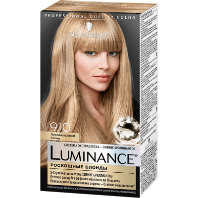 Изображение товара Краска для волос Schwarzkopf Luminance Color 9.10 Перламутровый блонд Изображение товара Краска для волос Schwarzkopf Luminance Color 9.10 Перламутровый блонд