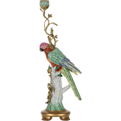 Изображение товара Подсвечник Glasar 24x15x55 см - зеленый, фарфор и бронза