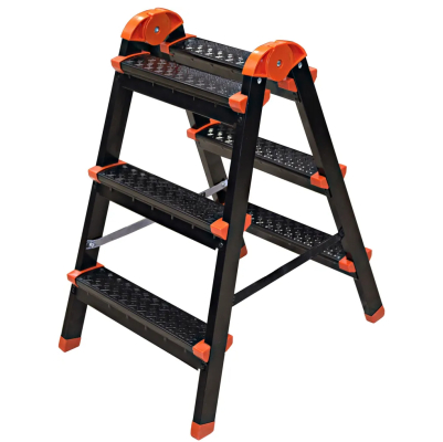 Изображение товара Стремянка-табурет стальная Zalger двусторонняя 3 ступени для дома и работы