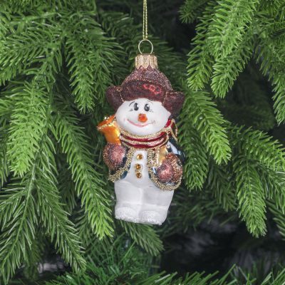 Изображение товара Игрушка ёлочная Snow and Stars снеговик с колокольчиком