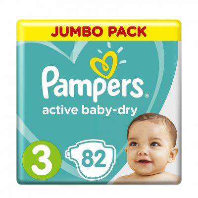 Изображение товара Подгузники Pampers Active Baby 4-9 кг. 82 шт.