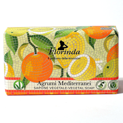 Изображение товара Туалетное мыло Florinda Итальянская Мозаика Средиземноморские цитрусы 200 г Изображение товара Туалетное мыло Florinda Итальянская Мозаика Средиземноморские цитрусы 200 г