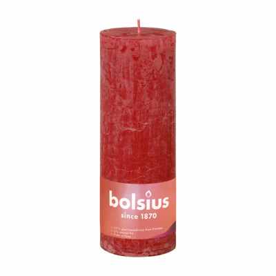Изображение товара Свеча декоративная Bolsius Rustic Shine 19x6,8 см красная