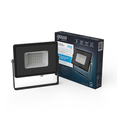 Изображение товара Прожектор Gauss LED Qplus 30W 2700lm IP65 6500К черный 1/30