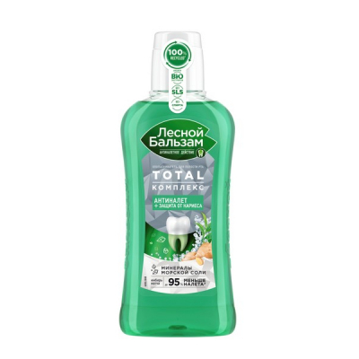 Изображение товара Ополаскиватель для полости рта Лесной Бальзам Total Комплекс Антиналет с Морской солью, 400 мл