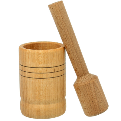 Изображение товара Ступка Хозяюшка пром с пестиком 10х10х23 см - деревянная посуда для измельчения