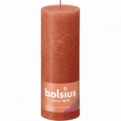 Изображение товара Свеча декоративная Bolsius Rustic 19х6,8 см Shine земляная оранжевая