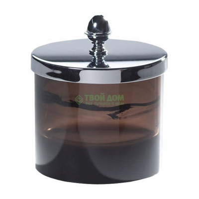Изображение товара Косметическая емкость Cristal et bronze Обсидienne большой никель для ватных дисков