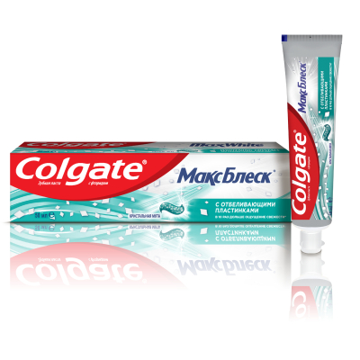 Изображение товара Зубная паста Colgate Макс Блеск Кристальная мята 50мл отбеливание свежесть Изображение товара Зубная паста Colgate Макс Блеск Кристальная мята 50мл отбеливание свежесть