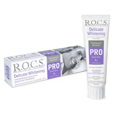 Изображение товара Зубная паста R.O.C.S. PRO Fresh Mint деликатное отбеливание 135 г Изображение товара Зубная паста R.O.C.S. PRO Fresh Mint деликатное отбеливание 135 г