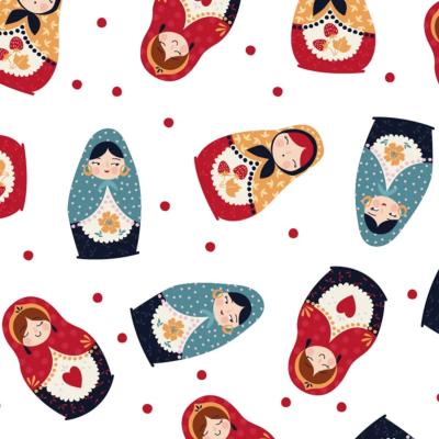 Изображение товара Бумага для подарков Folk матрёшки 70х100 см яркая печать