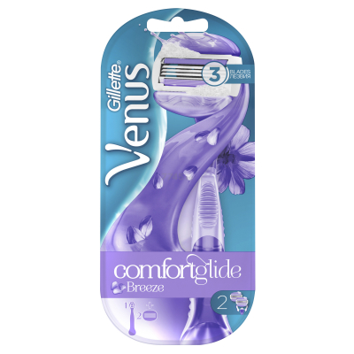 Изображение товара Станок для бритья Gillette Venus Breeze с 2 кассетами для женщин Изображение товара Станок для бритья Gillette Venus Breeze с 2 кассетами для женщин
