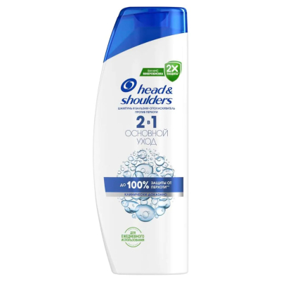 Изображение товара Шампунь против перхоти Head & Shoulders 2в1 основной уход 360 мл для ежедневного применения Изображение товара Шампунь против перхоти Head & Shoulders 2в1 основной уход 360 мл для ежедневного применения