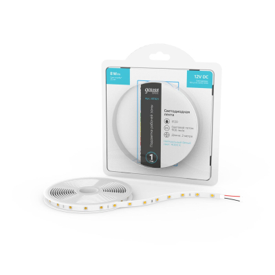 Изображение товара Светодиодная лента Gauss BT021 12V 8W 4000K 2м декоративное освещение