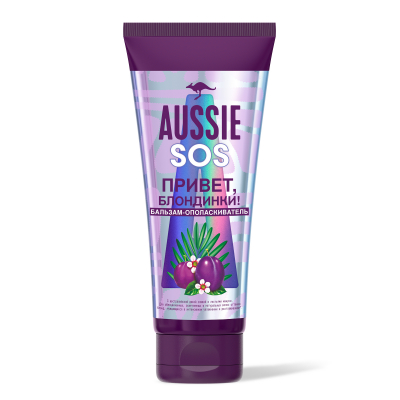 Изображение товара Веганский бальзам-ополаскиватель Aussie SOS для светлых поврежденных волос