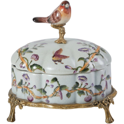 Изображение товара Шкатулка Glasar с птичкой 16х14х17 см hld0372