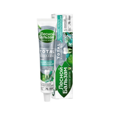 Изображение товара Зубная паста Лесной бальзам Total Комплекс на отваре трав с мятой 75 мл Изображение товара Зубная паста Лесной бальзам Total Комплекс на отваре трав с мятой 75 мл