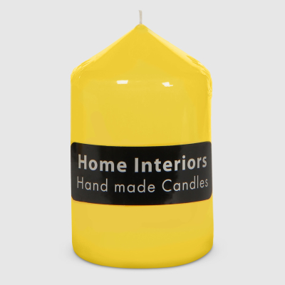 Изображение товара Свеча столбик Home Interiors желтый 7х12 см