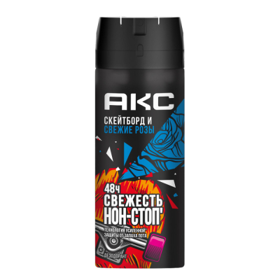 Изображение товара Дезодорант-спрей Axe Скейтборд и свежие розы 150 мл