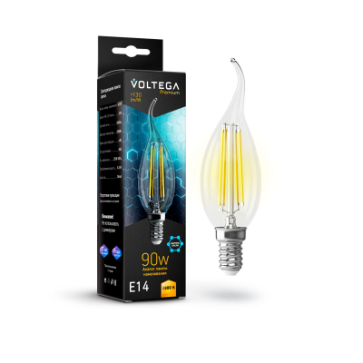 Изображение товара Лампочка Voltega Candle wind Graphene E14 9W 2800К