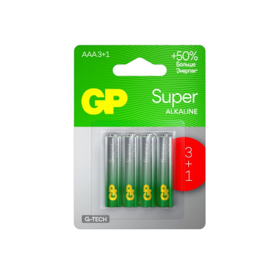 Изображение товара Батарейки GP Super Alkaline 24А 3/1 ААA-4шт