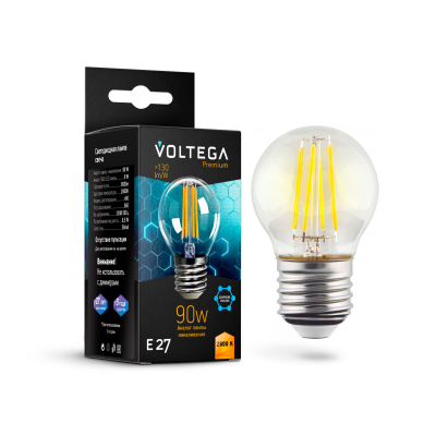 Изображение товара Лампочка Voltega Globe Graphene Е27 9W 2800К прозрачная шар