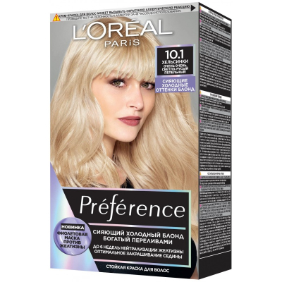 Изображение товара Loreal Preference Cool Blondes 10.1 краска для волос очень-очень светло-русый пепельный бежевый Изображение товара Loreal Preference Cool Blondes 10.1 краска для волос очень-очень светло-русый пепельный бежевый