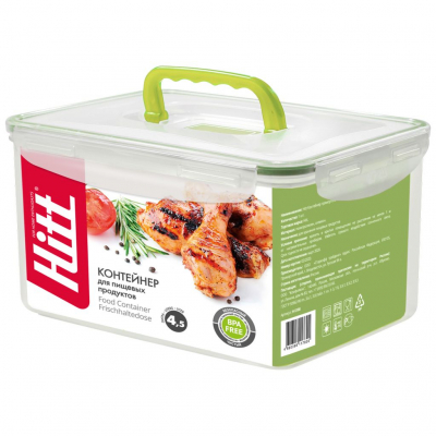 Изображение товара Контейнер Hitt пластиковый герметичный 4,5 л с ручкой