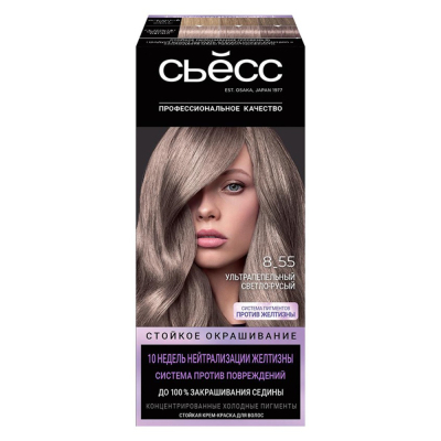 Изображение товара Краска для волос Сьёсс Светло-русый 8-55 стойкая крем-краска с технологией PLEX Изображение товара Краска для волос Сьёсс Светло-русый 8-55 стойкая крем-краска с технологией PLEX