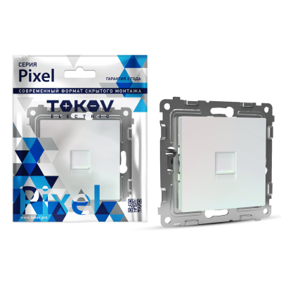 Изображение товара Розетка телефонная Tokov Electric Pixel RJ11 перламутровая