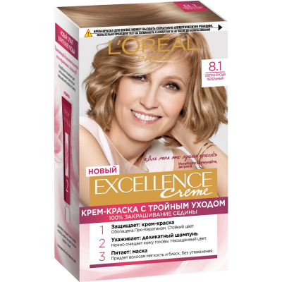 Изображение товара Краска для волос L'Oreal Excellence Creme 8. 1 Светло-русый пепельный