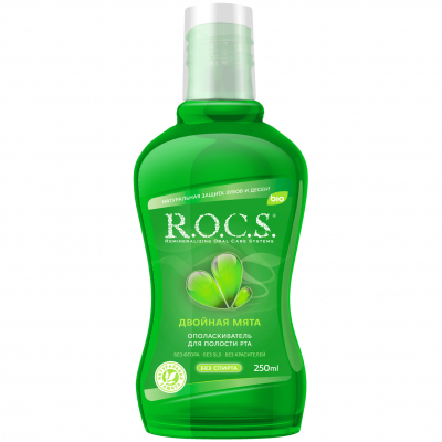 Изображение товара Ополаскиватель для полости рта R.O.С.S. Двойная мята 250 мл Изображение товара Ополаскиватель для полости рта R.O.С.S. Двойная мята 250 мл