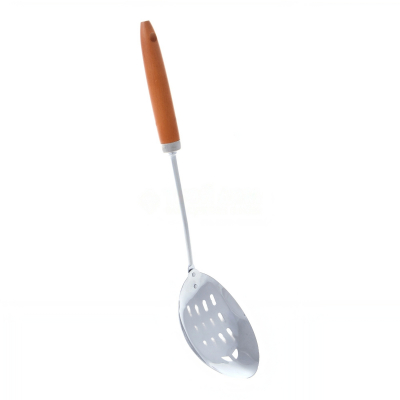 Изображение товара Ложка с прорезями Atlantis Cello Wood 37332 - нержавеющая сталь и дерево, удобная для кухни